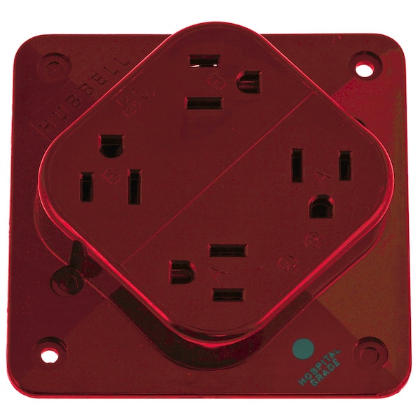 Straight Blade Receptacle, 5-15R, 15 A, 125V AC, 2 Pole, 3 Wire, Surface Mount, Grounded